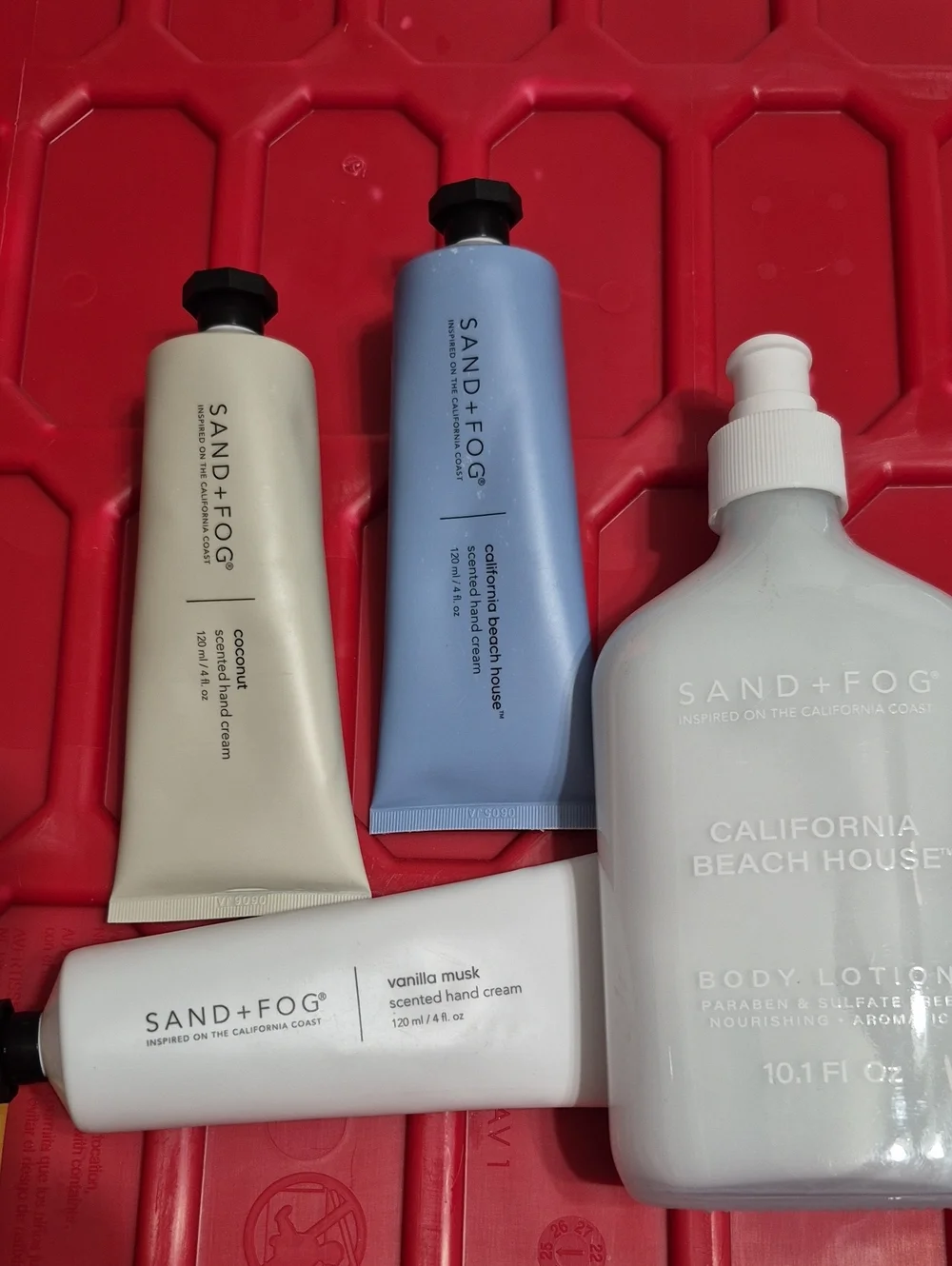 California Beach House Body Lotion & Hand Cream Set - White, Blue, Cream